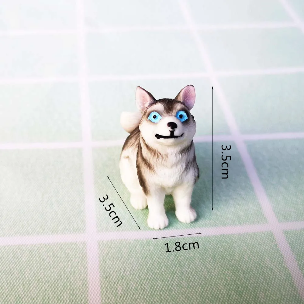 dog C Cat Husky Dog Bonsai Ornament Animal Model Figurine Home Glass Decor Miniature Craft Garden Fairy Decoration DIY Accessories - Цвет: dog C