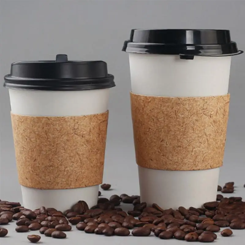 

50/100 PCS Disposable Cup Paper Covers Anti-Scalding Heat-Insulation Cup Holders Cup Protective For Tea Shop Juice Coffee