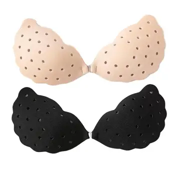 

New Invisible Bra Lingerie Women Push Up Wing Silicone Bra Self Adhesive Seamless Bralette Strapless Front Buckle Invisible Bras