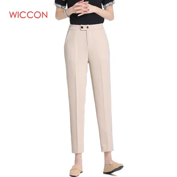 

2020 Summer Ladies New Streetwear Casual High Waist Trousers Women Fashion Large Size Solid Pants