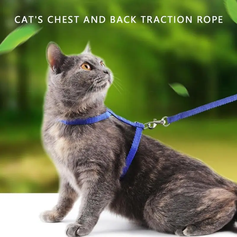 Nylon Cat Harness And Leash Set Pet Products For Animals Adjustable Dog Traction Harness Belt Cat Kitten Halter Cat Collar Nylon Cat Harness And Leash Set Pet Products For Animals Adjustable Dog Traction Harness Belt Cat Kitten Halter Cat Collar