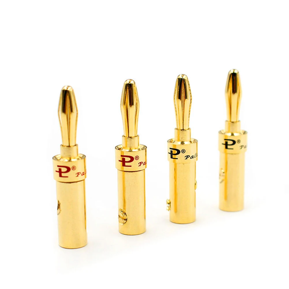 

HIFI Colleimage Hifi 8pcs audio pailiccs 4mm banana plugs copper Gold plated speaker cables Wire Pin Banana Plug Connectors