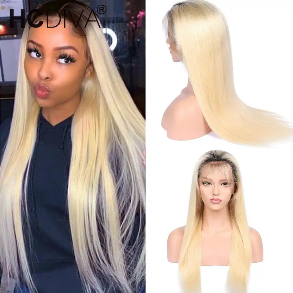 Middle Part 1b 613 Blonde Ombre Brazilian Straight Wig T Part 150 Brazilian Remy Human Hair Wig For Women 5inch Deep Part Wig Part Lace Wigs Aliexpress