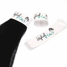 2000 шт., Пользовательский логотип девственные человеческие волосы Бумажная Упаковка Обертывания самоклеящиеся наклейки, средство для наращивания волос упаковочная печать