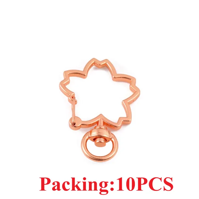 5-20pcs/lot Key Chain Key Ring keychain Bronze Rhodium Gold 28mm Long Round Split Keyrings Keychain Jewelry Making Wholesale DIY 10PCS Rose flower
