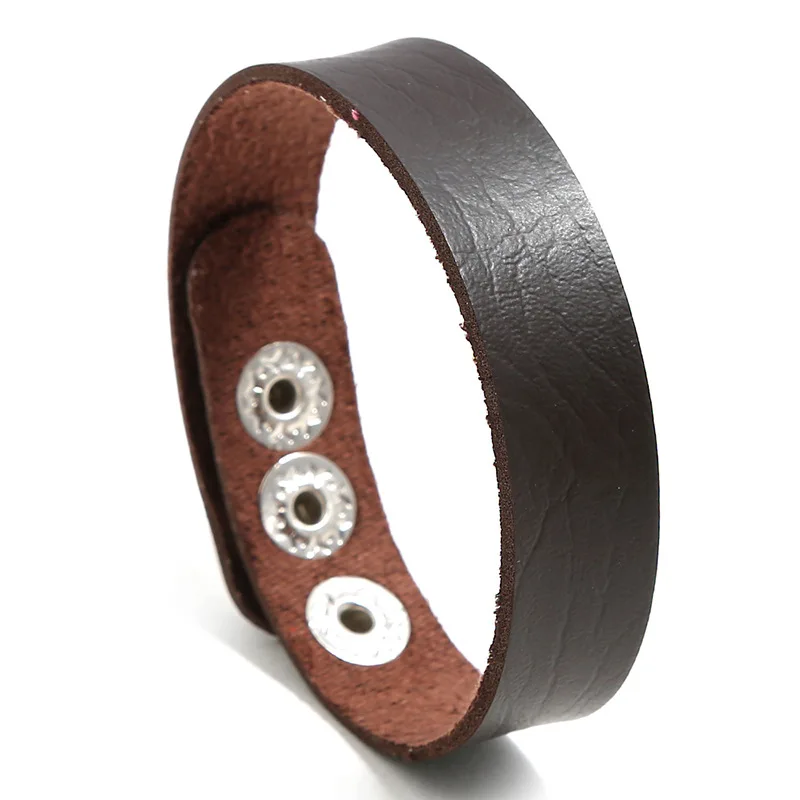 Новинка, популярный кожаный браслет для мужчин, очаровательный винтажный коричневый браслет, скрытая Пряжка, регулируемый браслет 30 стилей