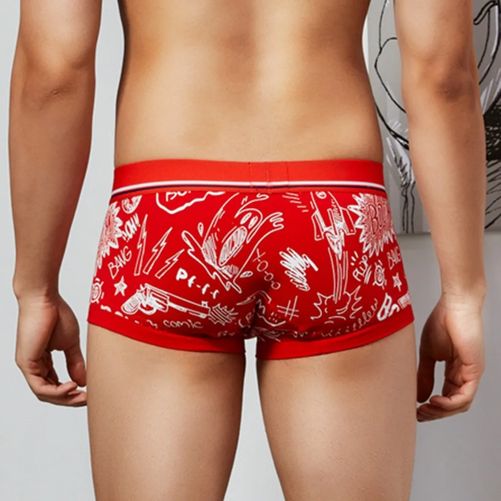 Мужское нижнее белье cueca masculina сексуальное мужское нижнее белье стиль с принтом удобные сексуальные мужские трусы боксеры para hombre