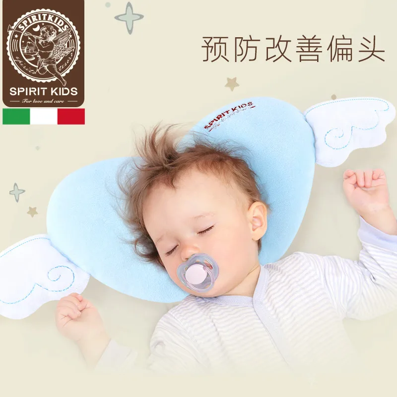 

Spritkids Baby Pillow Is Suitable For Slanted Head Newborn Shaped Pillow, Four Seasons Breathable 0-june