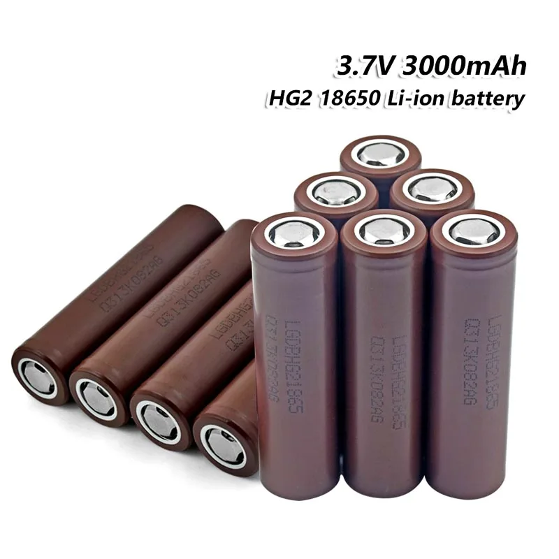 Новинка 18650 hg2 3000mah электронная сигарета 18650 перезаряжаемая батарея высокой разрядки, большой ток для LG фонарик