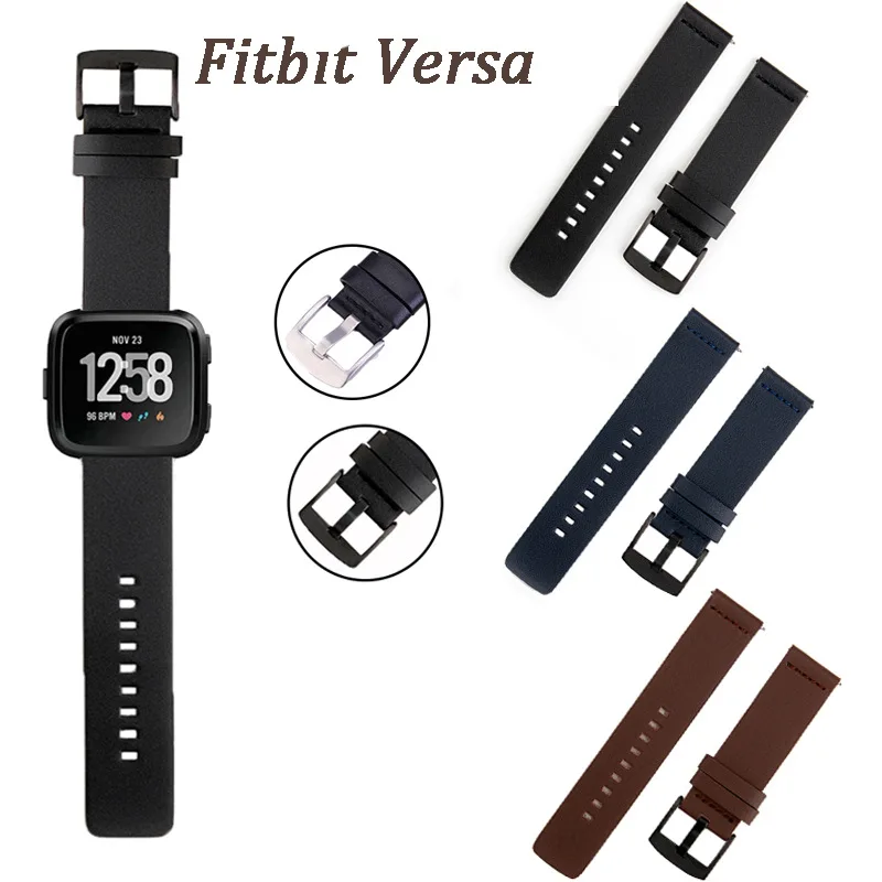 Genuine Leather Strap For Fitbit Versa 2 Fitness Band Watch Accessories