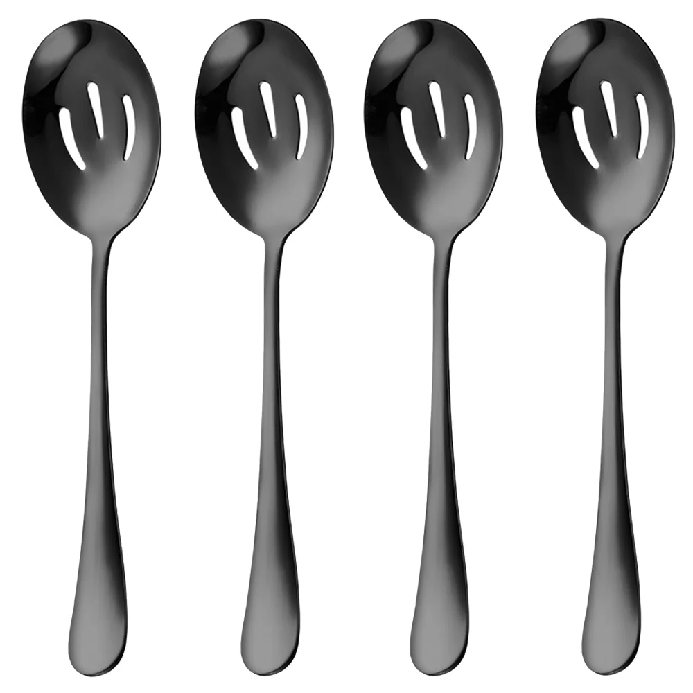 4PCSSlottedServingSpoonsStainlessSteelBuffetDinnerRestaurant