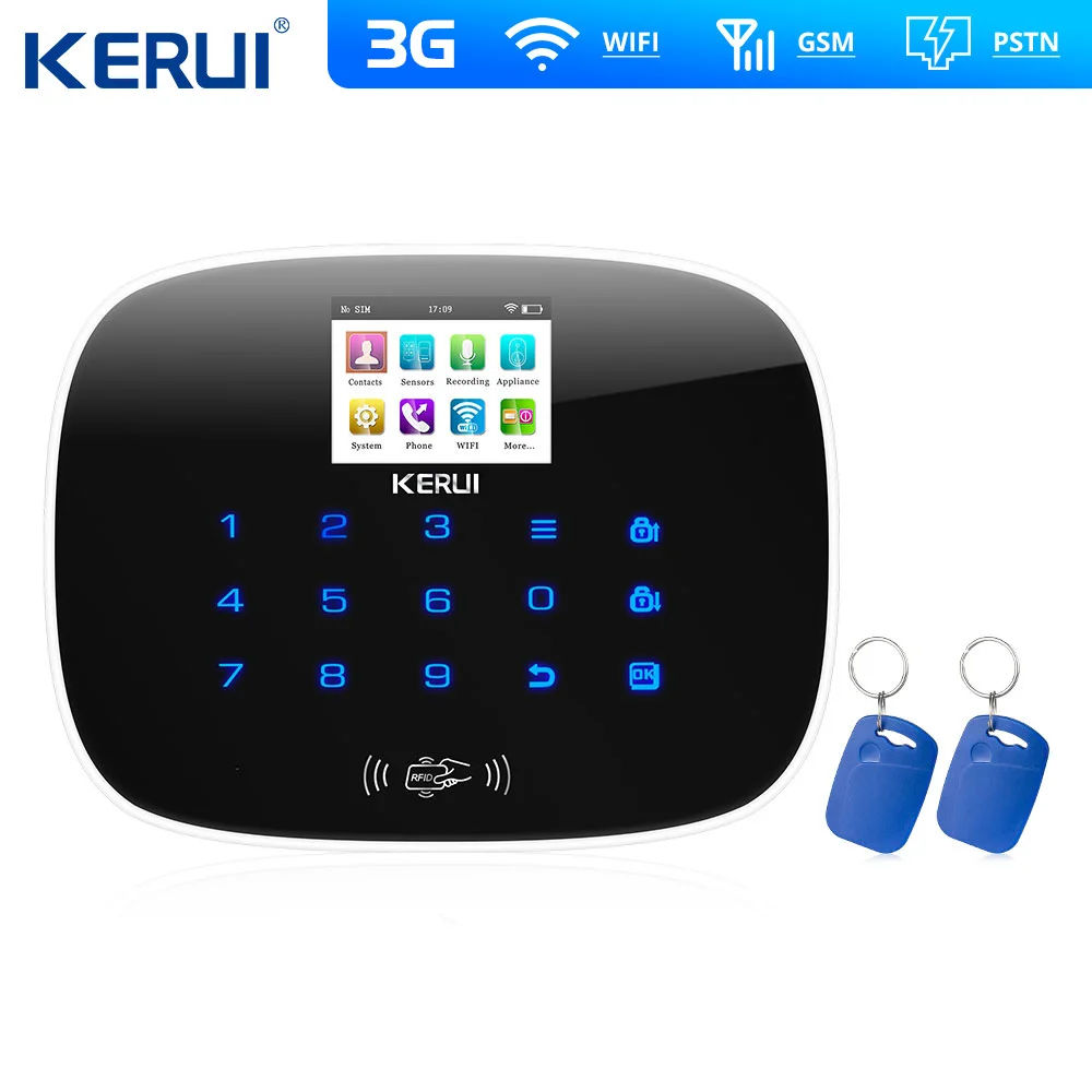 Система охранной сигнализации W193 3G 4G Wi-Fi PSTN GSM SMS ЖК-дисплей сенсорный экран |