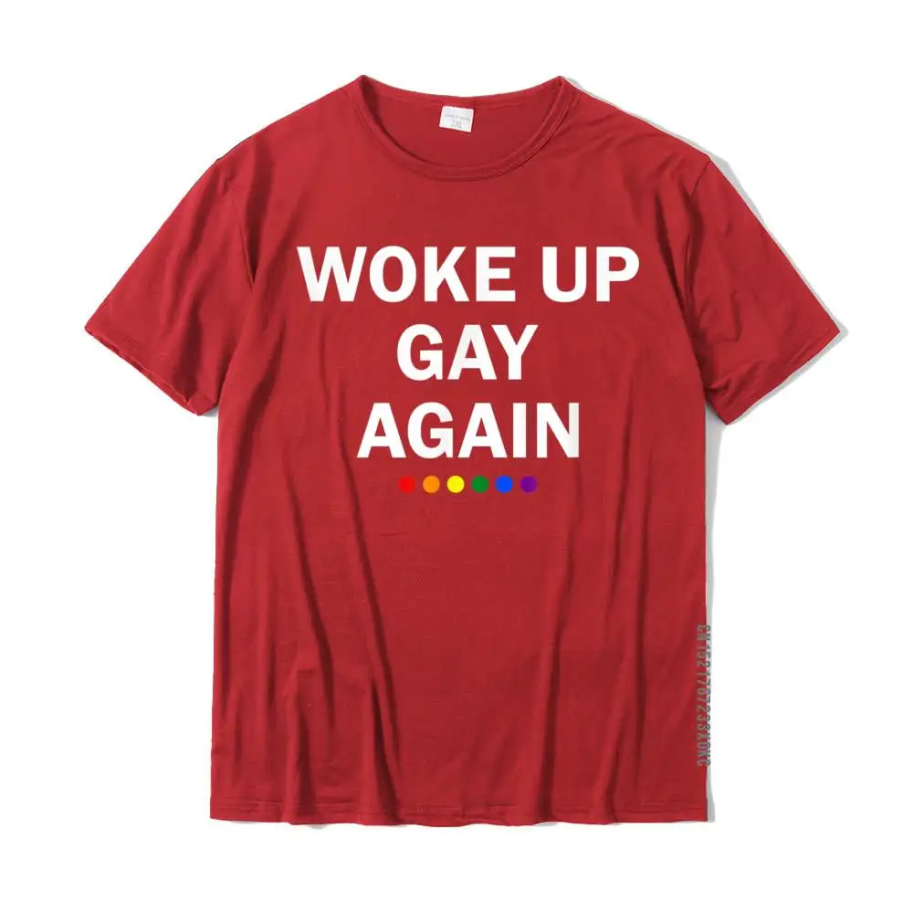 Printed Hip hop Summer/Fall Cotton Fabric O-Neck Men Tees Design Tshirts Fitted Short Sleeve T Shirts Free Shipping Funny LGBTQ Rainbow Shirt Men Women Gifts Woke Up Gay Again T-Shirt__MZ21989 red
