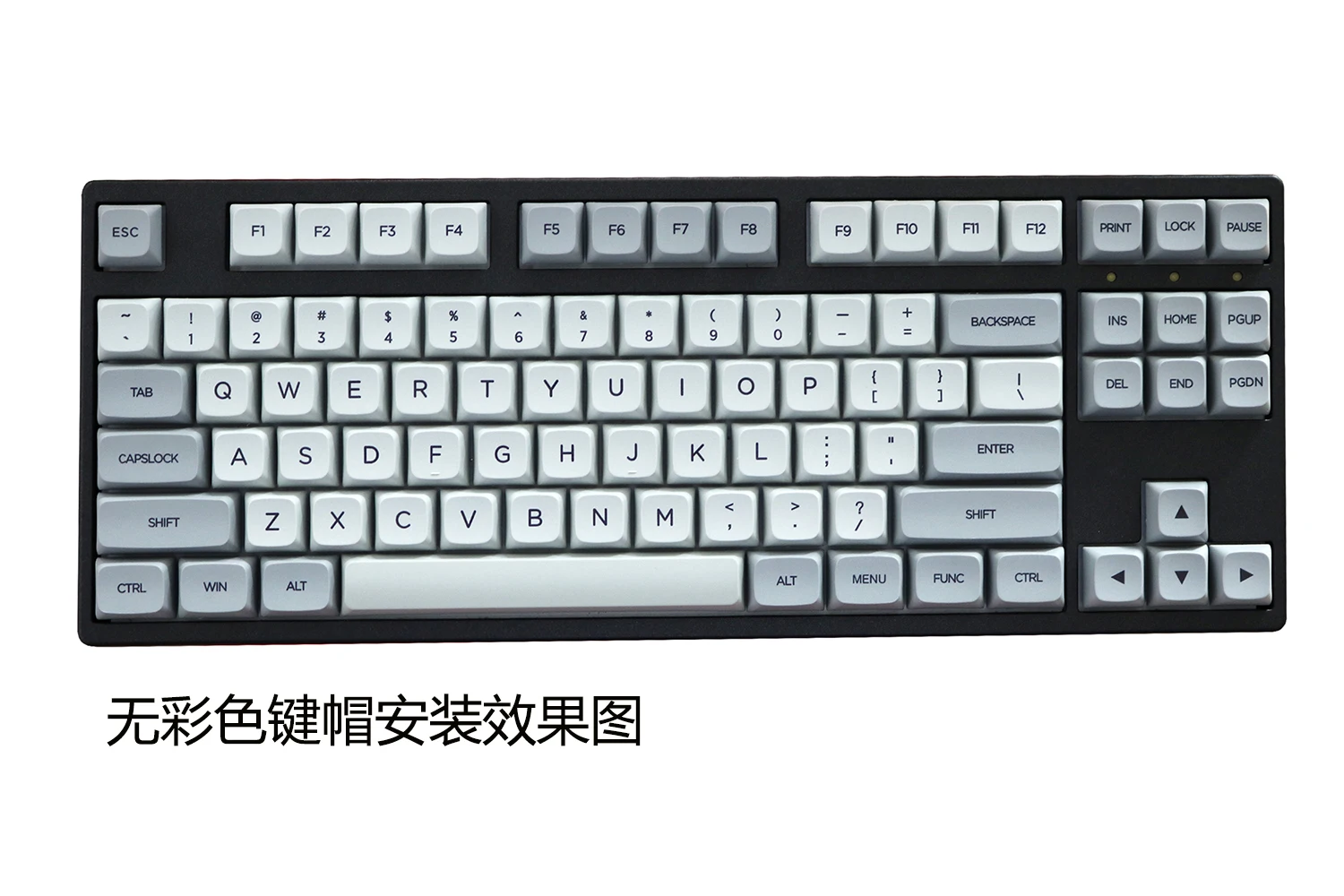 teclado mecânico xda perfil retro cinza branco keycap 1.5mm