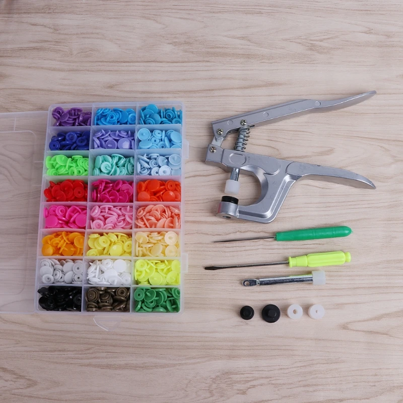New Fastener Snap Pliers Button+360set T5 Plastic Resin Snap Press Stud Cloth Diaper