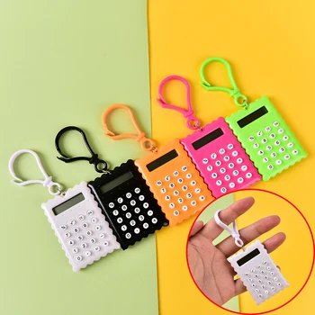 

Plastic Mini Keychain Calculator Handheld Pocket Type Coin Batteries Calculator Small battery office supplies student stationery