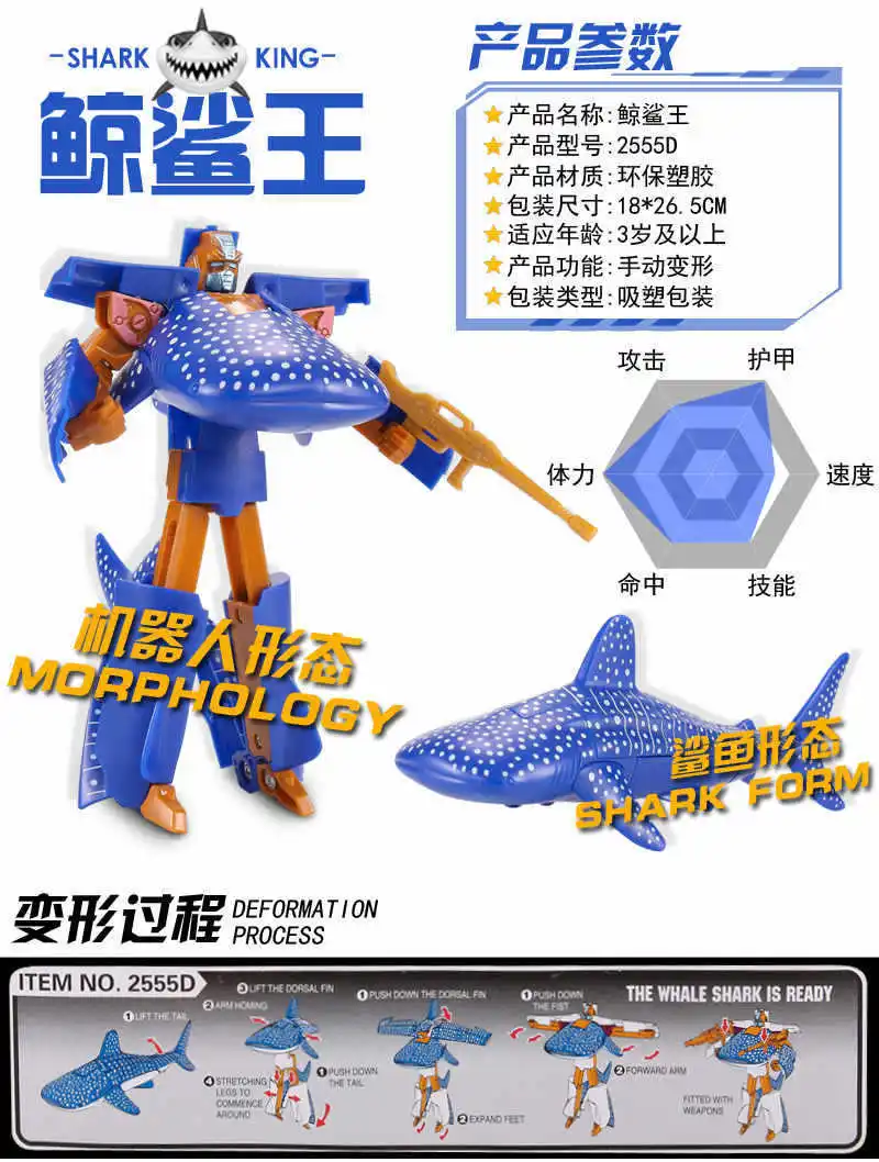 Ocean Park Great White Shark Animal Deformation Robot Celebrity Style Souvenirs Shark Educational Toy
