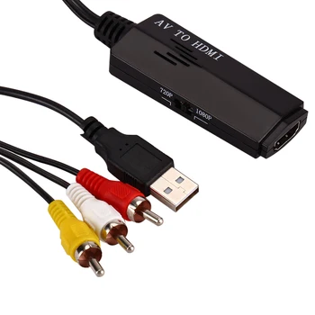 

Laptop Home Camera Plug And Play Portable DV Stable Video Audio Adapter PC CVBS AV TO HDMI Converter Support 1080p Accessories