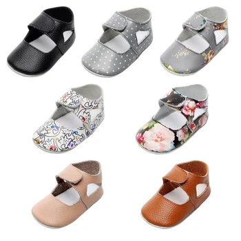 

2019 New Fashion Baby Boy Girl Shoes Solid Floral PU Soft Bottom Crib Shoes Toddler First Walkers Baby Shoes New m