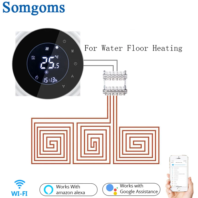 Wifi Smart 3A Water Thermostat Temperature Controller Tuya APP Remote Control for Water Floor Heating  Work with Google Home