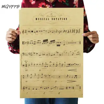 

Music Encyclopedia Kraft Paper Poster Room Decoration Painting Wall Stickers Home Picture Painting 51x36cm