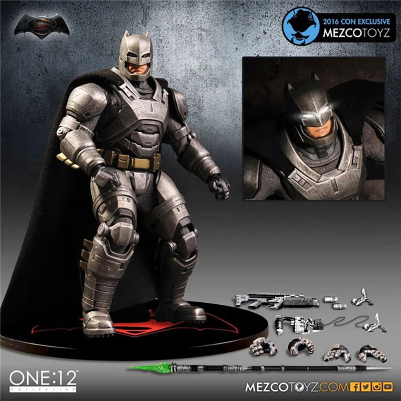 6 дюймов светодиодный MEZCO Броня Бэтмен один: 12 коллективные BJD ПВХ фигурка игрушка кукла подарок для детей