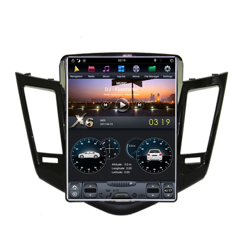 NAVITOPIA 10,4 дюймов 4G+ 64GB Tesla стиль вертикальный экран Android 8,1 Автомобильная dvd-навигационная система для Chevrolet Cruze 2008