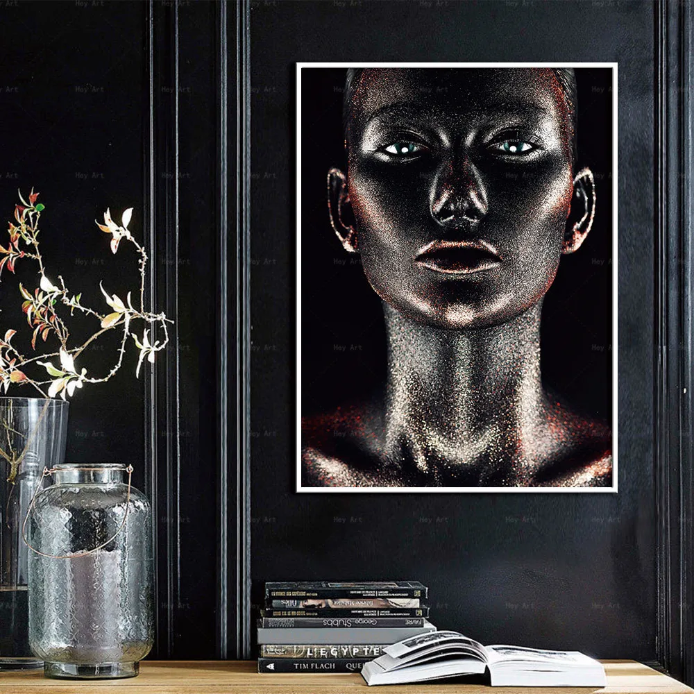 Black African Woman Figure Portrait Canvas Painting Posters and Prints Wall Art Picture for Living Room Home Decor Black African Woman Figure Portrait Canvas Painting Posters and Prints Wall Art Picture for Living Room Home Decor