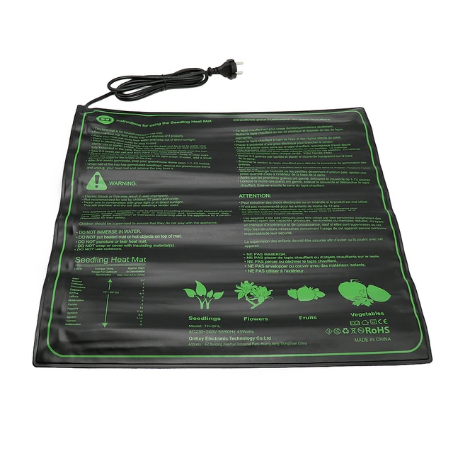 1 Pc Palánta Fűtő Szőnyeg 52X52Cm Vízálló Növényi Vetőmag Csírázási Szaporodás Klónindító Pad 110 V/220 V Kerti Kellékek