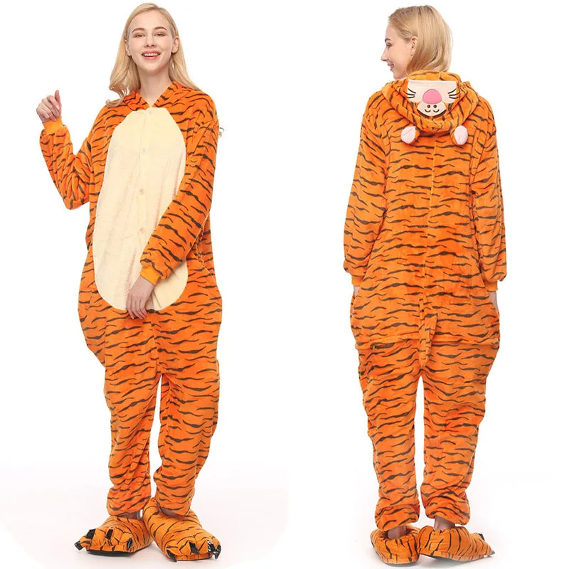 Зимние женские и мужские Onesie Халат с капюшоном кигуруми Единорог пижамы Пижама в