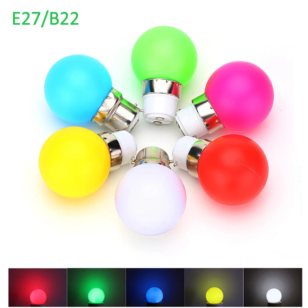 AIBOO G45 LED Light B22/E27 1W Mini Bulb Lamp 110-220V Night Light Decoration White/Red/Blue/Green/Yellow/Pink 10pcs/lot