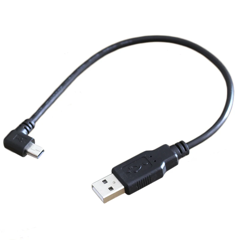 20 см 0 2 м USB кабель типа папа к мини usb 90 градусный Угловой левый или правый угловой
