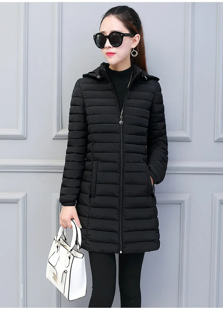 off Season Processing Cotton-padded Clothes Women's Mid-length Thin Slim Fit Korean-style Cotton-padded Jacket down Jacket