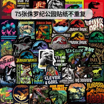 

75pcs Jurassic Park Dinosaur Sticker Children Toys Doodle Hand Luggage Notebook Motorcycle Waterproof Sticker