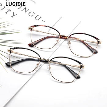 

LUCIDIE Cat Eye Female Metal Glasses Frame Computer Eyeglasses Clear Lens Spectacles Women's Eyewear Frames 2020 Optical Frames
