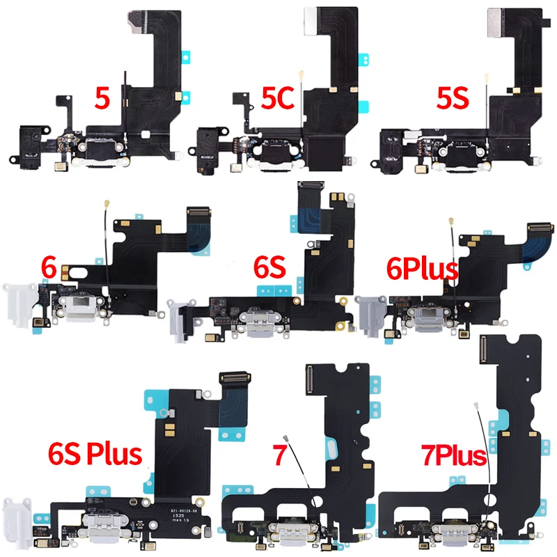 Original USB Charging Port Charger Dock Connector Flex Cable For iPhone 5S 5 7 Plus 6 6s Phone Repair Parts | Мобильные телефоны и