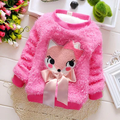 New Autumn Winter Baby Girls Sweaters Kids Baby Long Sleeve Cute Tops Crew Neck Casual Warm Pullover Blouse Fashion Clothes - Цвет: as picture