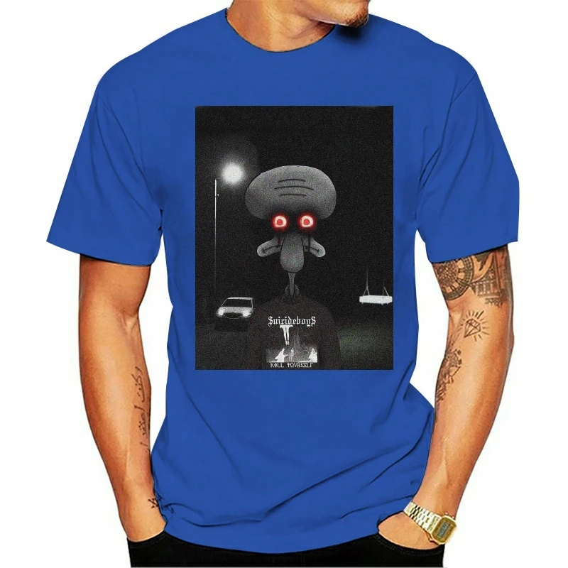 

T SHIRT Suicideboys T SHIRT Squidward Suicide 5x 100 Cotton Tee Shirt Printed Short Sleeves Basic Funny Man