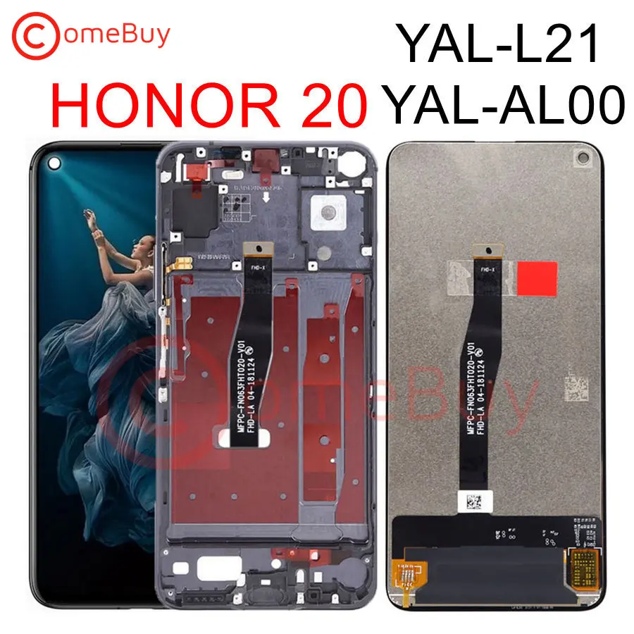 

Original Display for Huawei Honor 20 LCD Display Touch Screen Digitizer Panel With Frame for Huawei Honor 20 LCD Honor20 Display
