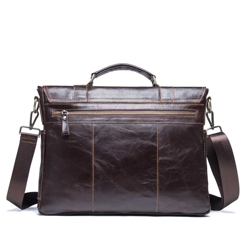 

Genuine Leather briefcase mens laptop messenger bags Leisure Time Business Affairs Document Layer Cowhide Man Diagonal Computer