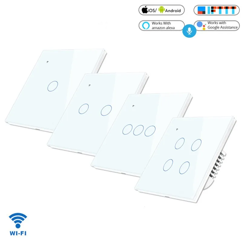 

ZUCZUG Smart Switch WIFI Control Interrupto Lamp Switch RF Alexa Google Home Voice Control Smart Wall Switch LED Light Switch