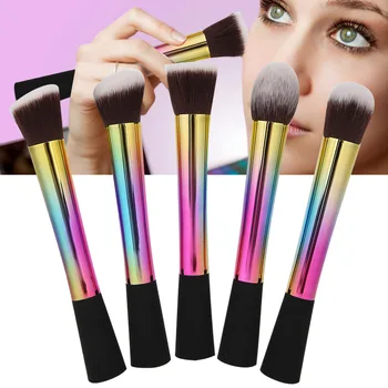 

5pcs Professional Portable Makeup Brush Set Soft Rubber Handle Face Blush Powder Makeup Brush Women Beauty Tools Comestic Tools