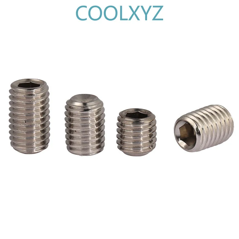 

DIN916 316 Stainless Steel Socket Head Hexagon Set Screw with Concave End/Headless/Machine Meter/Top Thread M3-M10 10Pcs