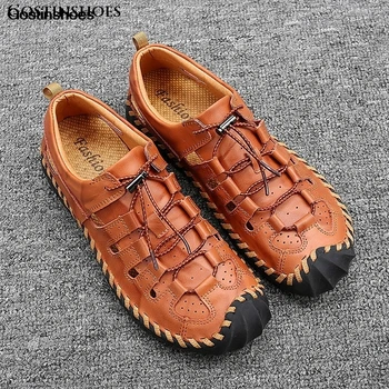 

Sandalen Man Sandals Casual Fashion Man Sandalias Erkek Sandalet Summer Shoes Men Sandals Cowhide Genuine Leather