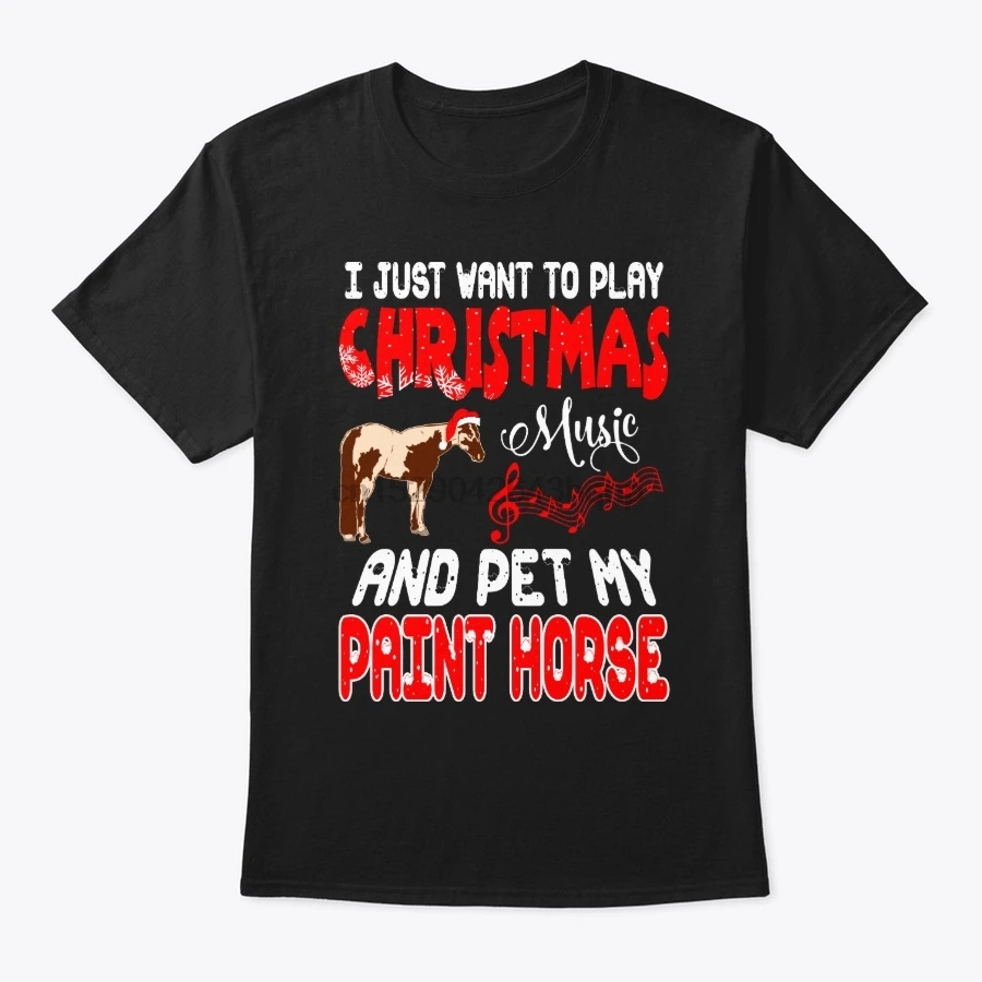 Мужская футболка Play Christmas Music Pet paint футболки с лошадьми женская |