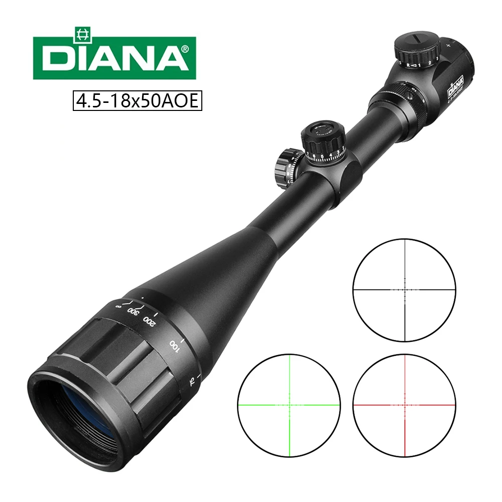 DIANA AOE 4 5 18X50 прицел Регулируемый зеленый красный точка крест охотничий светильник