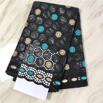 

2020 High Quality African Net Lace Fabric Nigerian Bazin Riche Getzner Punch Embroidery French Lace Fabrics 5Yards/Lot