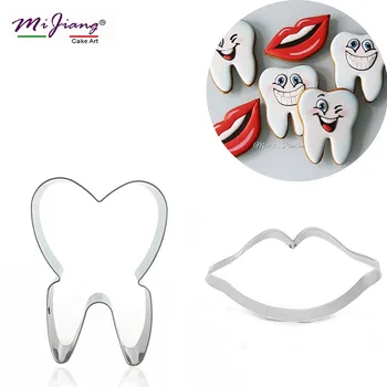 

Stainless Steel Tooth Lip Biscuit Cutter Slicer DIY Cookie Mould Stamp Fondant Pastry Cake Decoration Tools for Birthday Party
