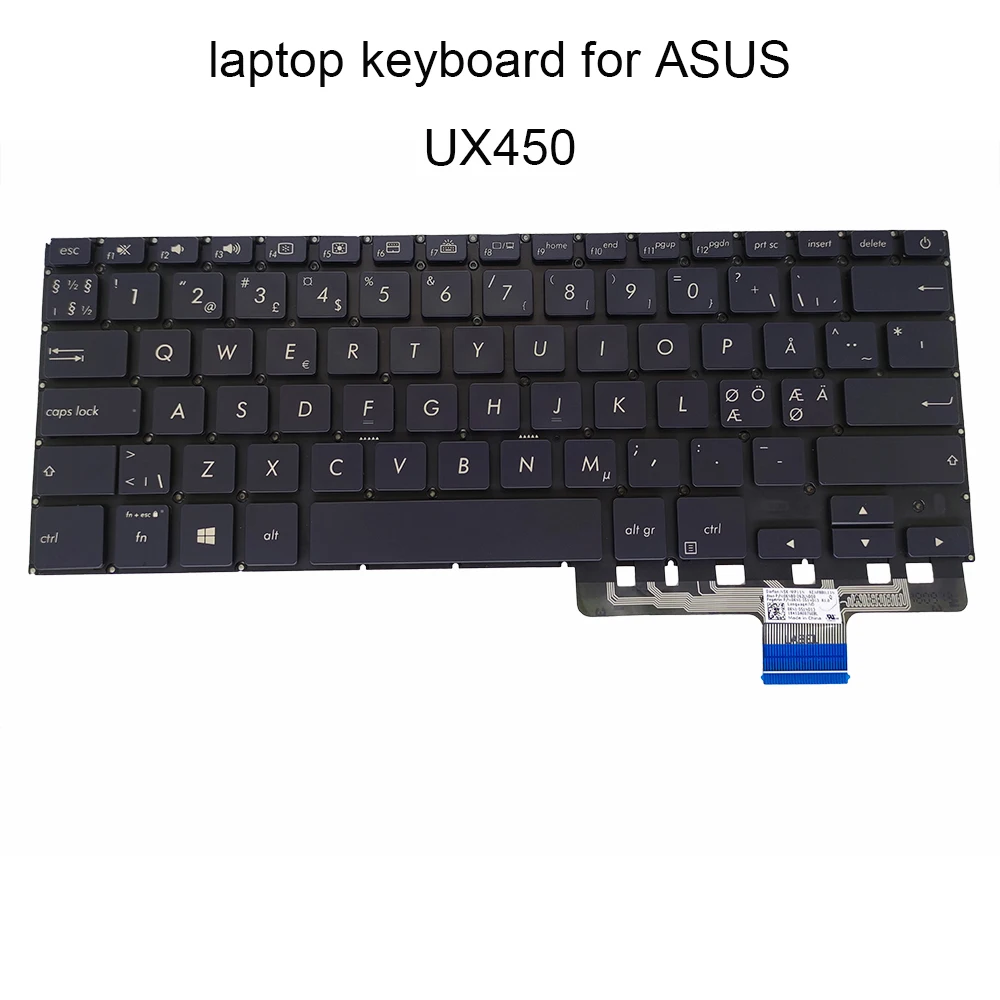 Teclado Retroiluminado para Asus Zenbook 14 Ux450fd Ux450 Ux450 Ux450fd Teclados de Substituição Sueco Sueco Sueco Sueco Sueco Russo 0knb0262lnd00