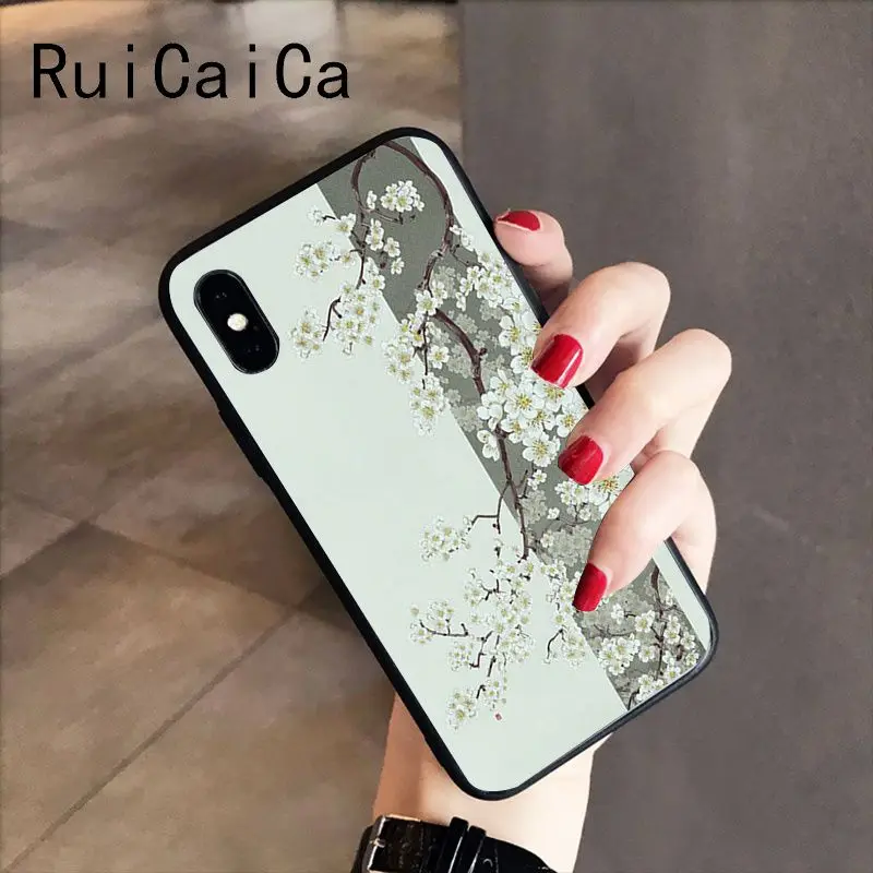 Chinese art flower sakura plum flower rose peony